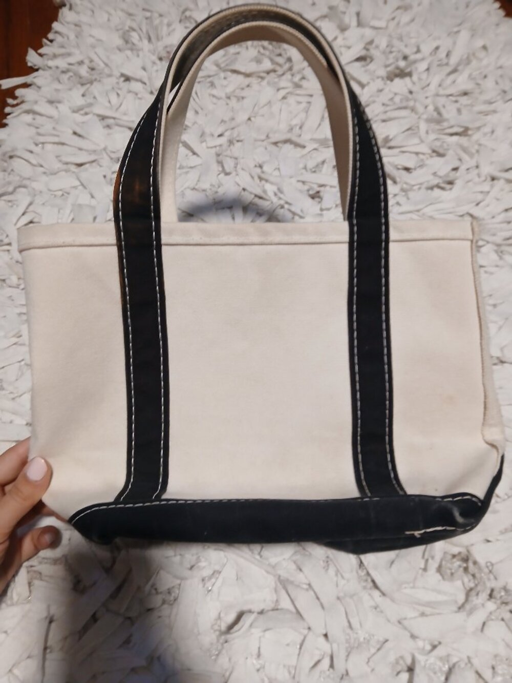 LL Bean Boat Tote Black Canvas Small Bag